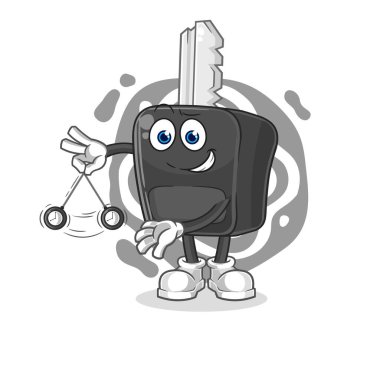 the car key hypnotizing cartoon. cartoon mascot vecto