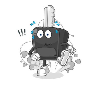 the car key running illustration. character vecto