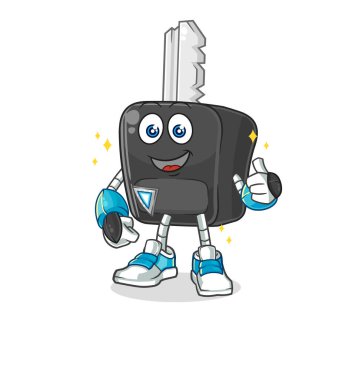 the car key robot character. cartoon mascot vecto