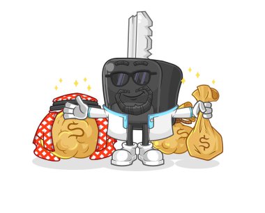 the car key rich arabian mascot. cartoon vecto