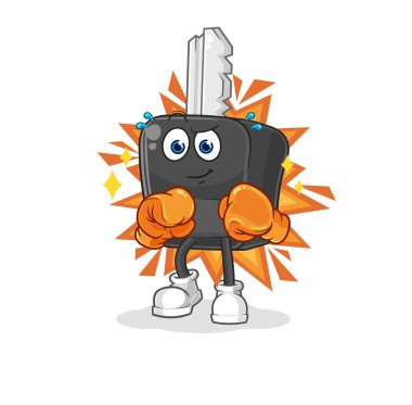 the car key boxer character. cartoon mascot vecto