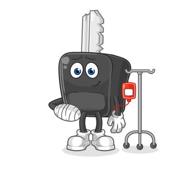 the car key sick in IV illustration. character vecto