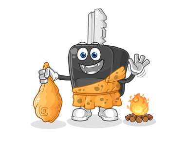 the car key ancient cartoon. cartoon mascot vecto