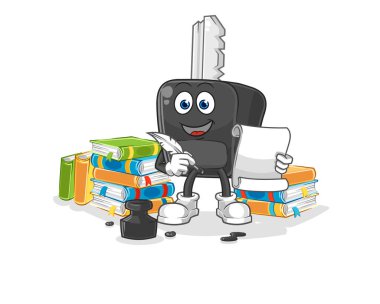 the car key writer vector. cartoon characte