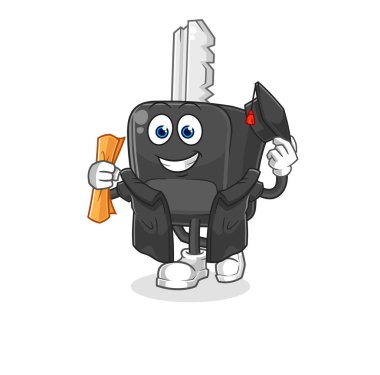 the car key graduation vector. cartoon characte