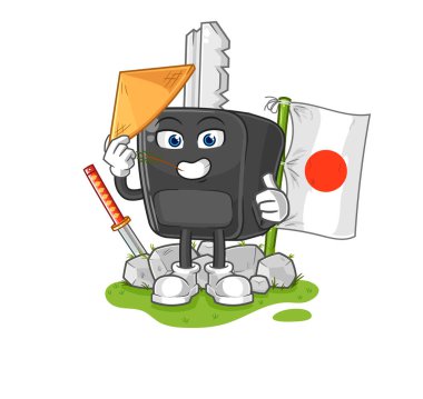 the car key japanese vector. cartoon characte