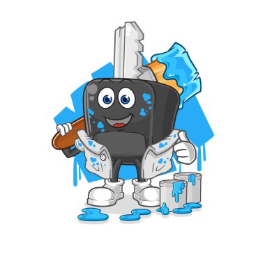 the car key painter illustration. character vecto
