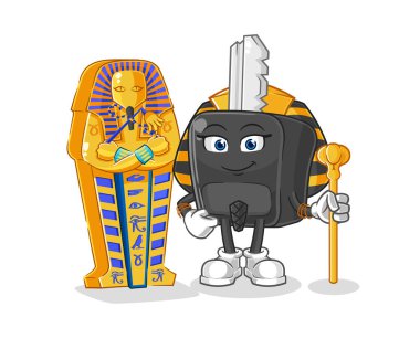 the car key ancient egypt cartoon. cartoon mascot vecto