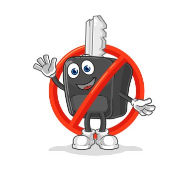 the say no to car key mascot. cartoon vecto
