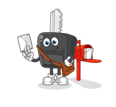 the car key postman vector. cartoon characte