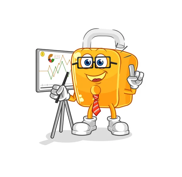 Padlock Marketing Character Cartoon Mascot Vecto — Stockový vektor