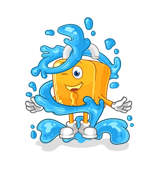 the padlock fresh with water mascot. cartoon vecto