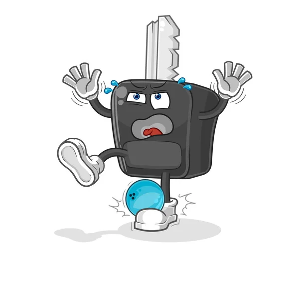 Car Key Hiten Bowling Cartoon Cartoon Mascot Vecto — Stockový vektor