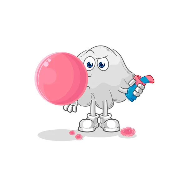 Ghost Chewing Gum Vector Cartoon Characte — Stock Vector