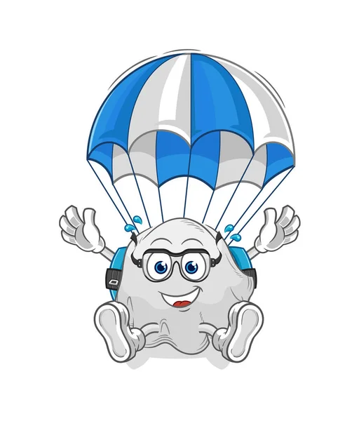 Personaje Paracaidismo Fantasma Mascota Dibujos Animados Vecto — Vector de stock