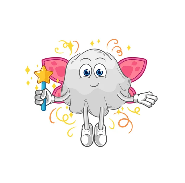 Ghost Fairy Wings Stick Cartoon Mascot Vecto — Image vectorielle