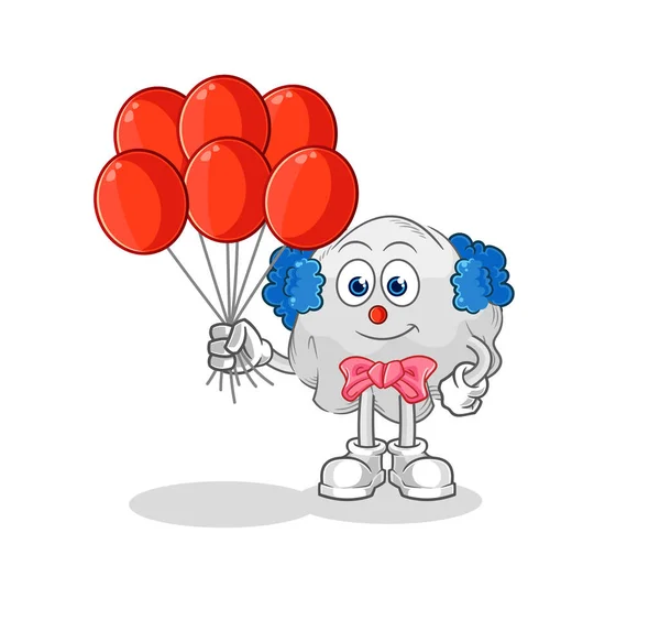 Ghost Clown Balloons Vector Cartoon Characte — Stok Vektör
