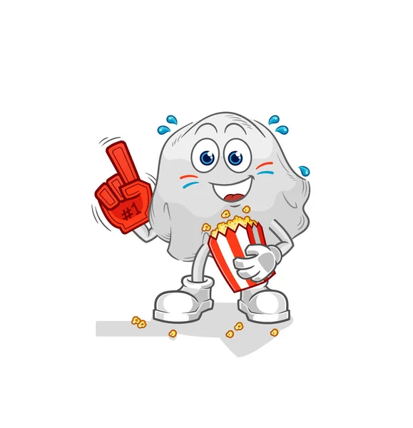 Ghost Fan Popcorn Illustration Character Vecto — Stockový vektor