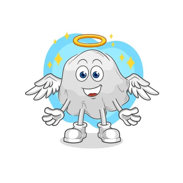 Ghost Angel Wings Vector Cartoon Characte — Vettoriale Stock