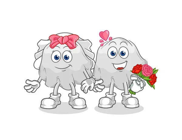 Ghost Wedding Cartoon Cartoon Mascot Vecto — 图库矢量图片