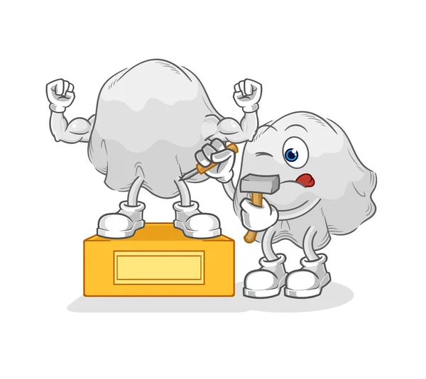 Ghost Sculptor Character Cartoon Mascot Vecto — Vector de stock