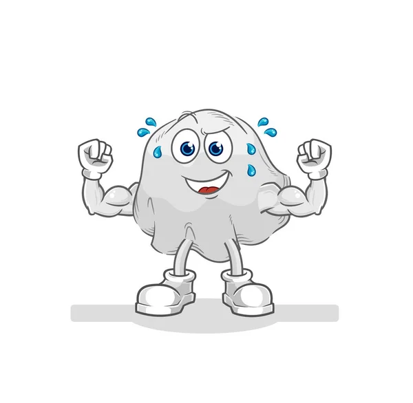 Ghost Muscular Cartoon Cartoon Mascot Vecto — Stockvector