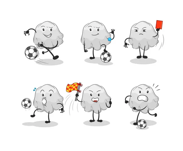 Personagem Grupo Futebol Fantasma Mascote Desenhos Animados Vecto — Vetor de Stock