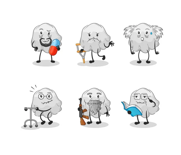 Ghost Elderly Character Cartoon Mascot Vecto — Stock Vector