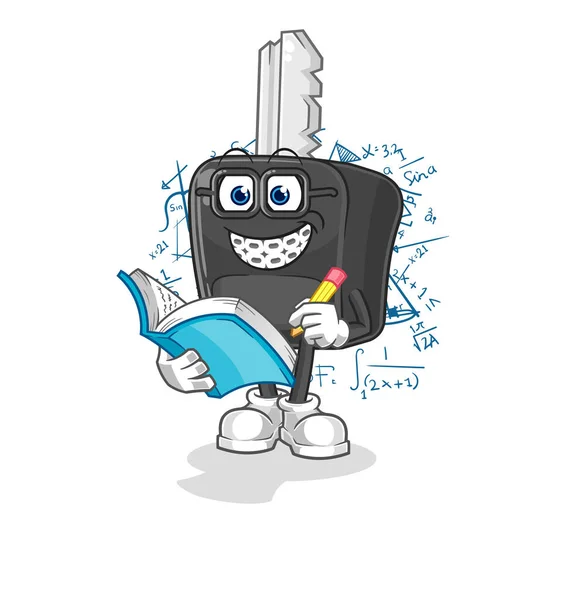 Car Key Geek Cartoon Cartoon Mascot Vecto — Stockvector