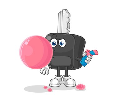 the car key chewing gum vector. cartoon characte
