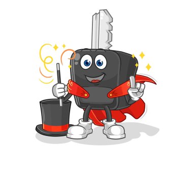 the car key magician illustration. character vecto