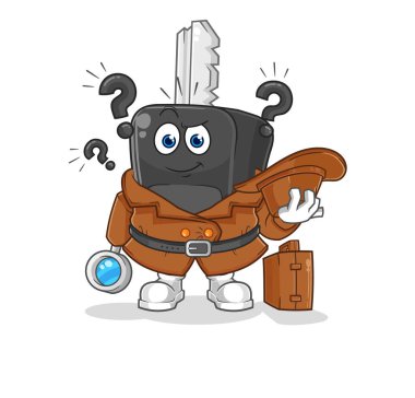 the car key detective vector. cartoon characte