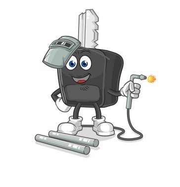 the car key welder mascot. cartoon vecto