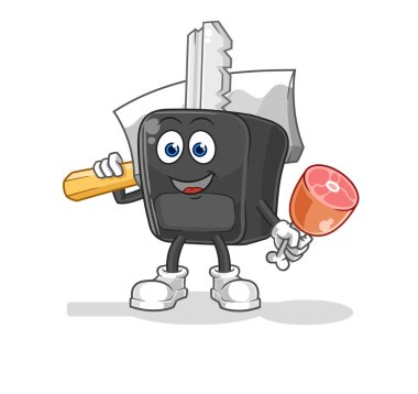 the car key Butcher illustration. character vecto