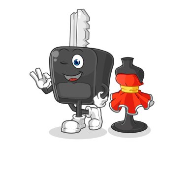 the car key fashion designer vector. cartoon characte