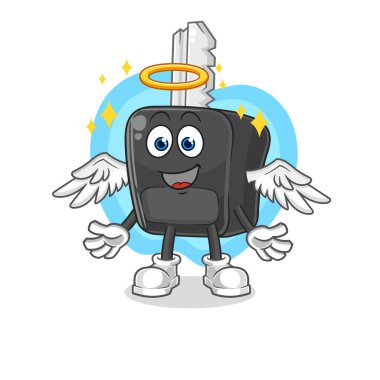 the car key angel with wings vector. cartoon characte