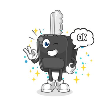 the car key agree mascot. cartoon vecto