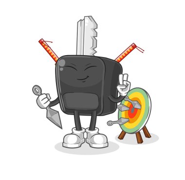 the car key ninja cartoon. character vecto