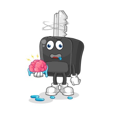 the car key no brain vector. cartoon characte