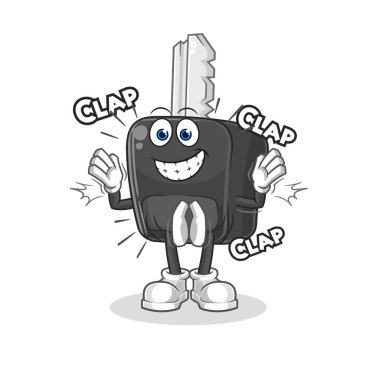 the car key applause illustration. character vecto