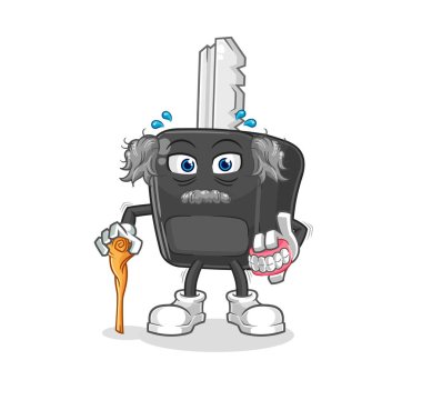 the car key white haired old man. character vecto