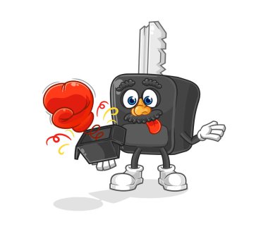 the car key prank glove in the box. cartoon masco