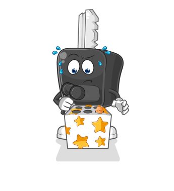 the car key play whack a mole mascot. cartoon vecto