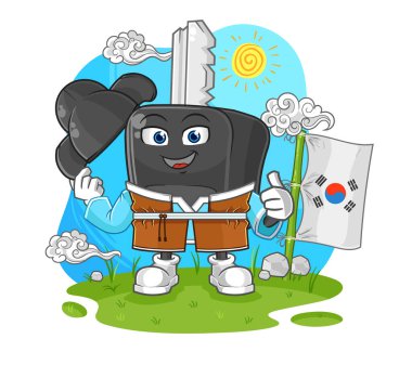 the car key korean culture vector. cartoon characte