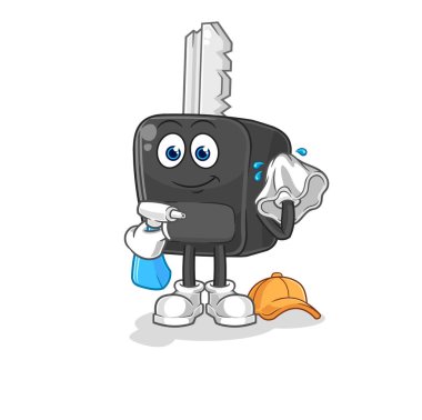 the car key cleaner vector. cartoon characte