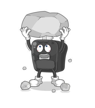 the car key lifting rock cartoon character vecto