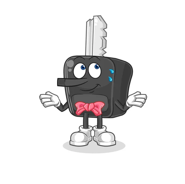 Car Key Lie Pinocchio Character Cartoon Mascot Vecto — Vetor de Stock