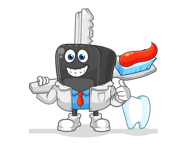 Der Autoschlüssel Zahnarzt Illustration Zeichenvecto — Stockvektor