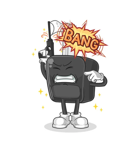 Car Key Warning Shot Mascot Cartoon Vecto — 图库矢量图片