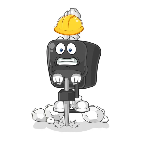 Car Key Drill Ground Cartoon Character Vecto — ストックベクタ